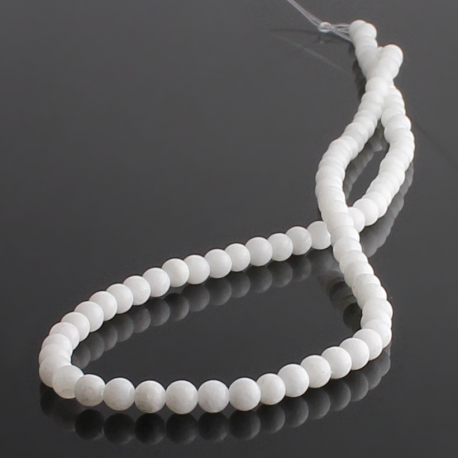 4 mm White jade round beads