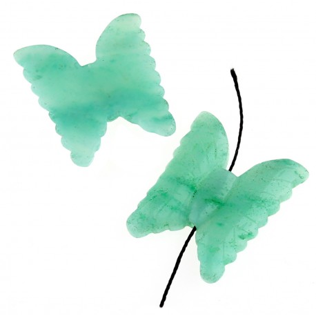 Green aventurine butterfly to thread