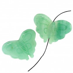 Green aventurine butterfly bead