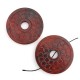 Donut with engraved circles in red jasper