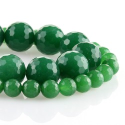 Green Jade - Faceted round beads
