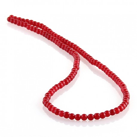 Carmine jade – 4 mm round beads
