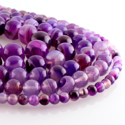 Purple Agate round beads