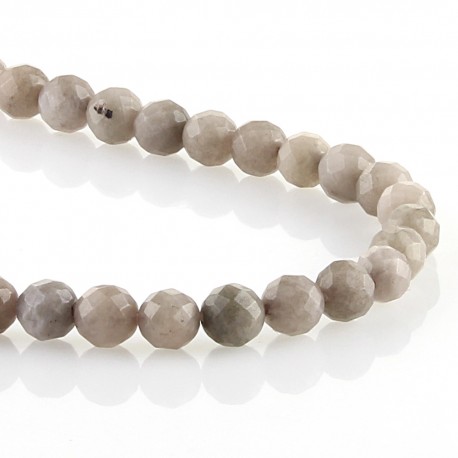 Grey jade - faceted round beads