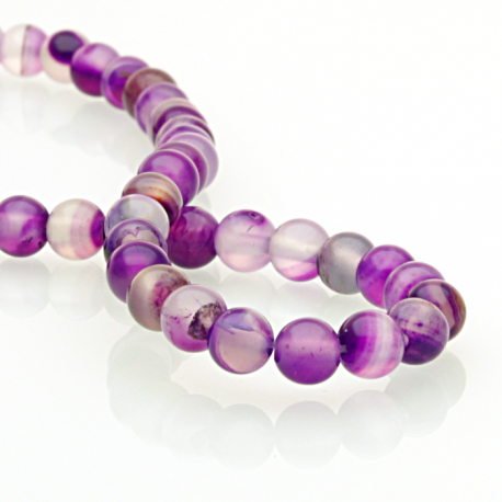 Purple Agate round beads - 6 mm