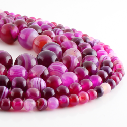 Pink Agate round beads