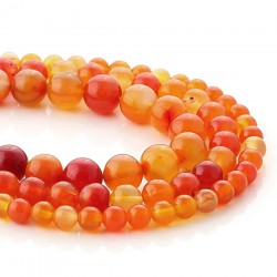 Orange agate spherical beads
