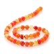 Orange agate spherical beads - 8 mm