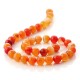 Orange agate spherical beads - 10 mm