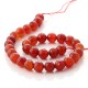 Carneola faceted beads - 12 mm