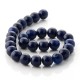 Dark Blue Agate round beads - 14 mm