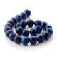 Dark Blue Agate round beads - 16 mm