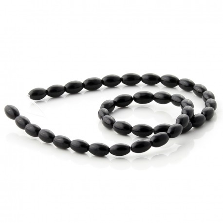 Onyx olive-shaped beads 9 mm