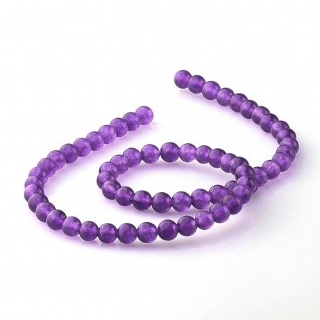 Purple Jade beads 6 mm