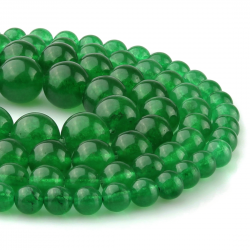 Green jade round beads