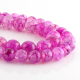 Pink Dragón Agate round beads