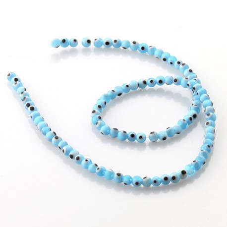Light blue Turkish Eye Beads 4 mm