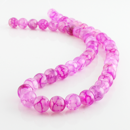 Pink Dragón Agate 8 mm round beads