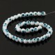 White Turkish Eye glass Beads 8 mm