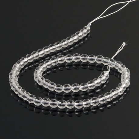 Crystal Quartz faceted beads 6 mm