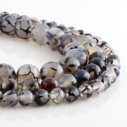 Gray Dragon Agate round beads