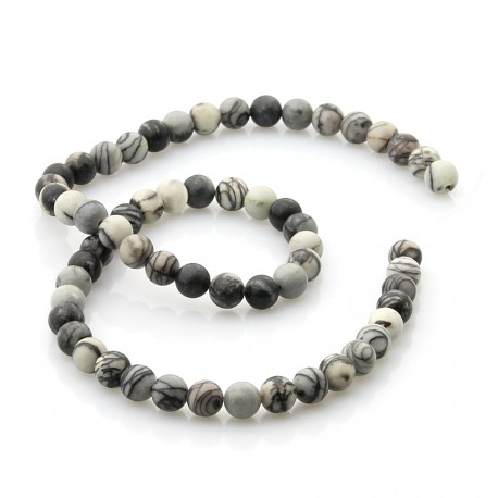 6 mm Silk stone round beads