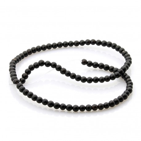 Black onyx 4 mm round beads