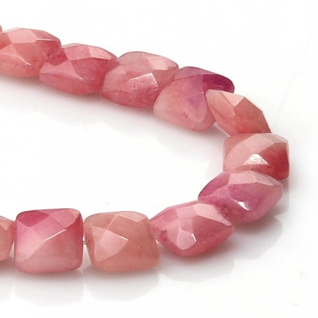 Pink jade briolette beads