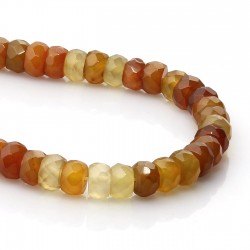 Agate beads amber color rondelle shape