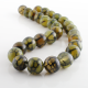 14 mm Green Dragon Agate round beads