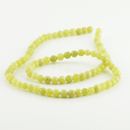 4 mm Lemon jade round beads